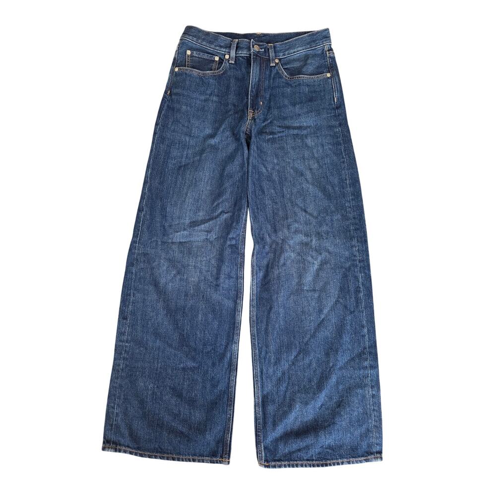 Arket Cloud Low Rise Wide Leg Loose Straight Jeans Medium Wash Size 26